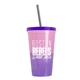 a pink-to-violet cup & translucent violet lid & translucent smoke straw 22 oz cool color change sport sipper