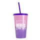 a pink-to-violet cup & translucent violet lid & translucent-violet straw 22 oz cool color change sport sipper