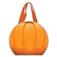aerial view a orange reflective halloween pumpkin non - woven shopper tote bag, image 1 of 5