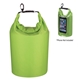aerial view a clear with lime green promotional waterproof dry bag with window - bulk, image 1 of 2