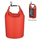 aerial view a clear with red promotional waterproof dry bag with window - bulk, image 1 of 6