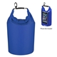 aerial view a clear with royal blue promotional waterproof dry bag with window - bulk, image 1 of 2