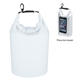 aerial view a clear with white promotional waterproof dry bag with window - bulk, image 1 of 2