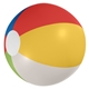 aerial view a yellow/white/blue/red/green 12 custom printed beach ball, image 1 of 2