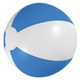 aerial view a white/blue 12 custom printed beach ball, image 1 of 2