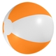 aerial view a white/orange 12 custom printed beach ball, image 1 of 2