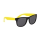 aerial view a black with yellow temples youth rubberized sunglasses, image 1 of 4
