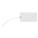 aerial view a white pvc plastic voyage luggage tag 4.25 w x 2.25 h, image 1 of 3