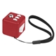 aerial view a red with white accents cube fidget - fidget fun block, image 1 of 2