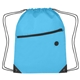 aerial view a light blue polyester hit sports pack with front zip pocket, image 1 of 3