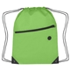 aerial view a lime green polyester hit sports pack with front zip pocket, image 1 of 3