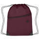 aerial view a maroon polyester hit sports pack with front zip pocket, image 1 of 3
