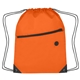 aerial view a orange polyester hit sports pack with front zip pocket, image 1 of 3