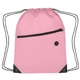 aerial view a pink polyester hit sports pack with front zip pocket, image 1 of 3
