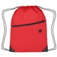 aerial view a red polyester hit sports pack with front zip pocket, image 1 of 3