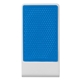aerial view a white with blue trim folds flat phone stand, image 1 of 3