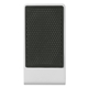 aerial view a white with black trim folds flat phone stand, image 1 of 3