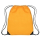 aerial view a athletic gold with contrasting black trim at bottom corners polyester multi color hit large drawstring sports pack 17 x 20, image 1 of 2