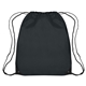 aerial view a black with contrasting black trim at bottom corners polyester multi color hit large drawstring sports pack 17 x 20, image 1 of 2