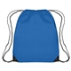aerial view a royal blue with contrasting black trim at bottom corners polyester multi color hit large drawstring sports pack 17 x 20, image 1 of 2
