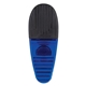 aerial view a translucent blue with black rubber grip promotional custom alligator large rubber grip magnetic paper clip, image 1 of 5