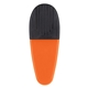 aerial view a solid orange with black rubber grip promotional custom alligator large rubber grip magnetic paper clip, image 1 of 3
