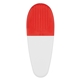 aerial view a solid white with red rubber grip promotional custom alligator large rubber grip magnetic paper clip, image 1 of 3