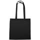 aerial view a black 100 cotton tote bag, image 1 of 2