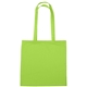 aerial view a lime green 100 cotton tote bag, image 1 of 2