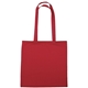 aerial view a red 100 cotton tote bag, image 1 of 2