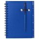 aerial view a frosted blue spiral notebook pen, image 1 of 3
