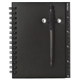 aerial view a solid black spiral notebook pen, image 1 of 2