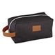 aerial view a black heathered recycled toiletry bag, image 1 of 5
