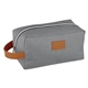 aerial view a gray heathered recycled toiletry bag, image 1 of 3