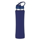 aerial view a navy blue 25 oz hampton stainless steel bottle, image 1 of 2