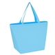 aerial view a light blue reusable grocery tote bags, image 1 of 3