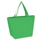 aerial view a kelly green reusable grocery tote bags, image 1 of 3