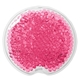 aerial view a pink reusable small round gel beads hot / cold pack, image 1 of 2