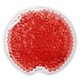 aerial view a red reusable small round gel beads hot / cold pack, image 1 of 2