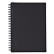 aerial view a black rubbery spiral memo notebook, image 1 of 3
