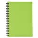 aerial view a lime green rubbery spiral memo notebook, image 1 of 2
