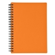 aerial view a orange rubbery spiral memo notebook, image 1 of 2