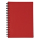 aerial view a red rubbery spiral memo notebook, image 1 of 2