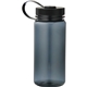 aerial view a transparent black montego 21 oz sports bottle, image 1 of 2