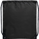 aerial view a black oriole polyester drawstring bag, image 1 of 3