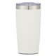 aerial view a white with silver accent/clear translucent lid 20 oz two - tone himalayan recycled tumbler, image 1 of 6