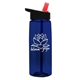 aerial view a transparent navy blue bottle & black with red spout lid 26 oz flair tritan water bottle with flip straw lid, image 1 of 3