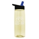 aerial view a transparent pastel yellow bottle & black with blue spout lid 26 oz flair tritan water bottle with flip straw lid, image 1 of 3