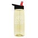 aerial view a transparent pastel yellow bottle & black with red spout lid 26 oz flair tritan water bottle with flip straw lid, image 1 of 3