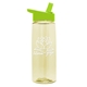 aerial view a transparent pastel yellow bottle & lime green lid 26 oz flair tritan water bottle with flip straw lid, image 1 of 3